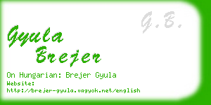 gyula brejer business card